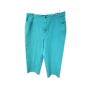Bella Colori Teal Stretch Denim Capri Pants 16